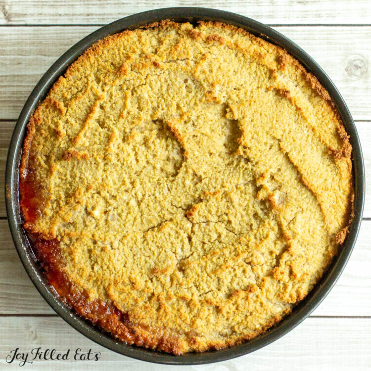 baked cake in pan