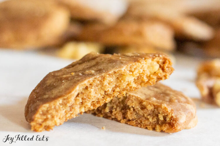 halved cookie showing inside texture