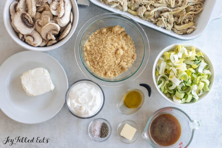 ingredients in bowls