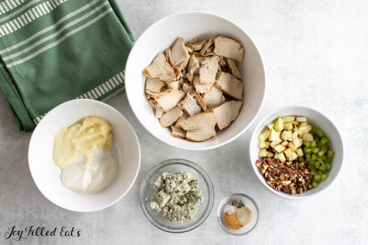ingredients in bowls