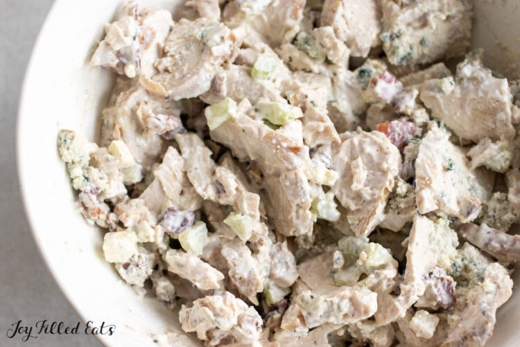 mixed chicken salad in bowl