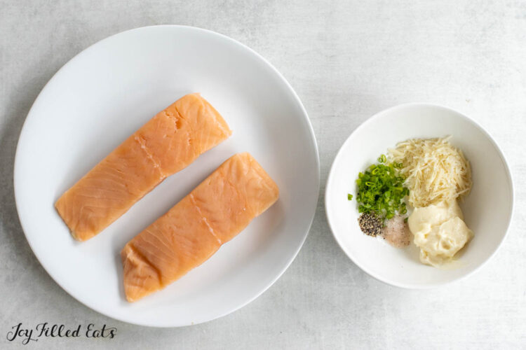 ingredients on plate and in bowl