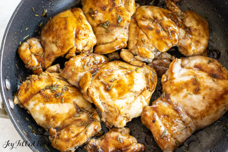 chicken in glaze in skillet