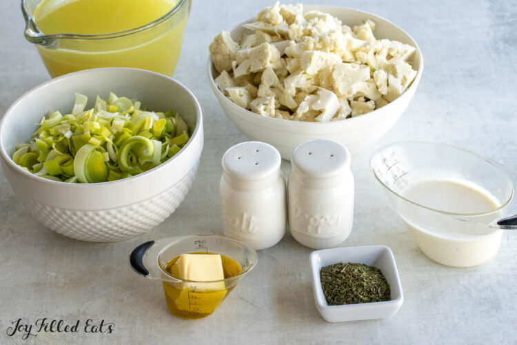 ingredients in bowls
