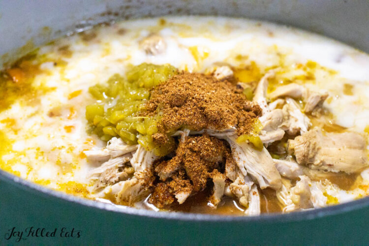 green chilies and seasoning added