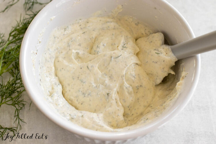 creamy mixture in bowl with rubber spatula