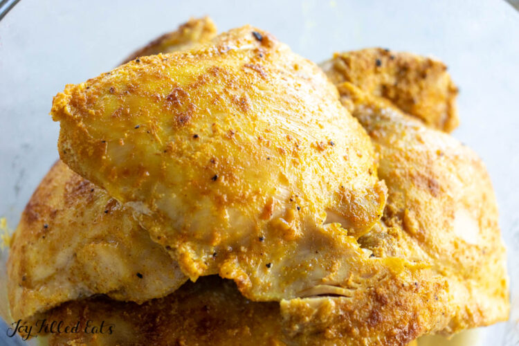 chicken seasoned and cooked with seasoning salt
