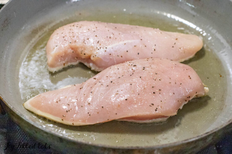 chicken in pan