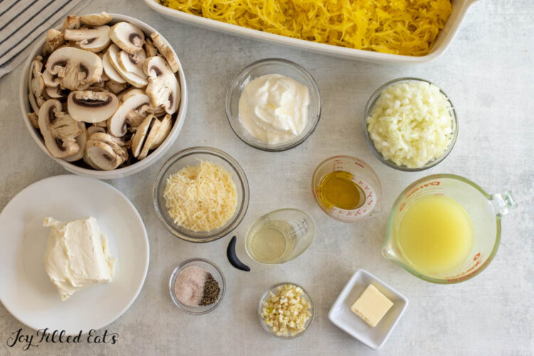 ingredients in bowls