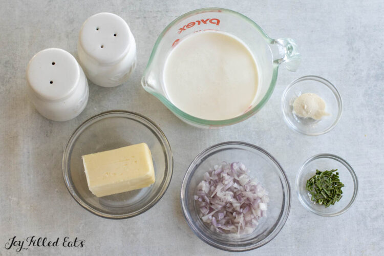 ingredients in bowls