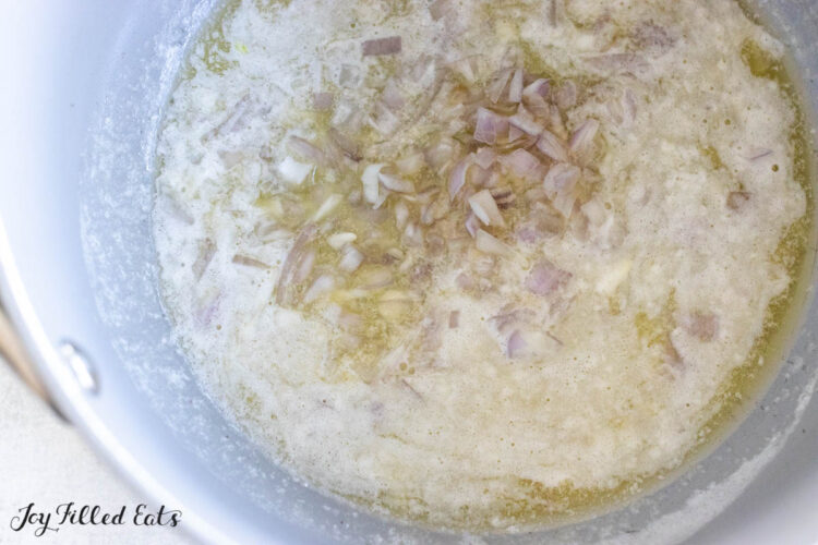 shallots cooking in butter
