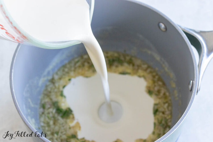 cream being added