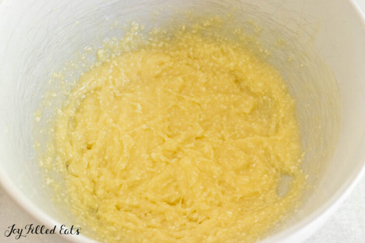 creamed butter and honey is bowl