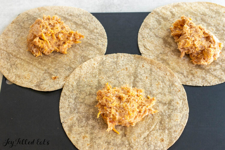 ground meat on tortilla
