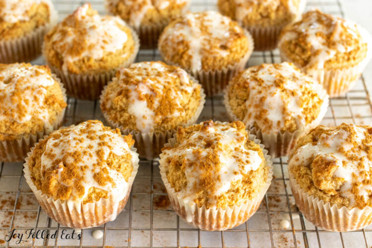 cinnamon muffins on wire rack