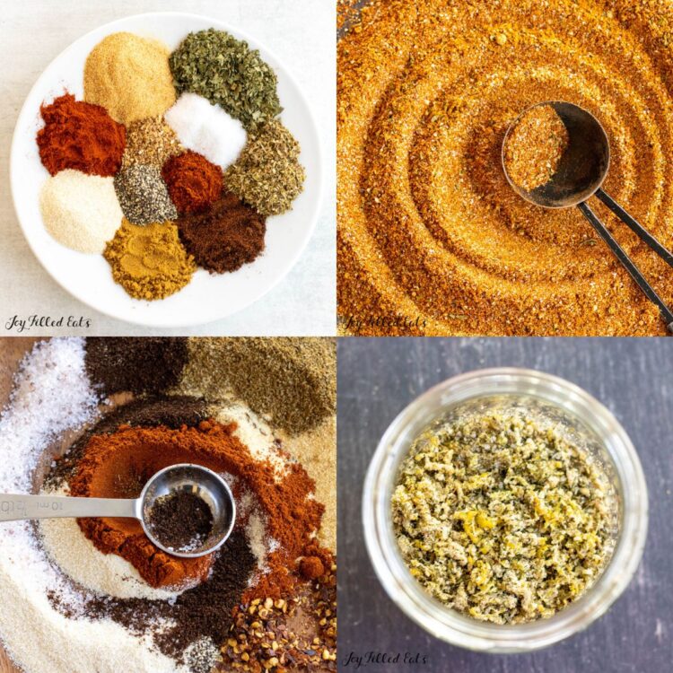 collage of keto spices