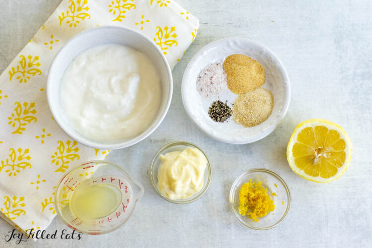 ingredients in bowls