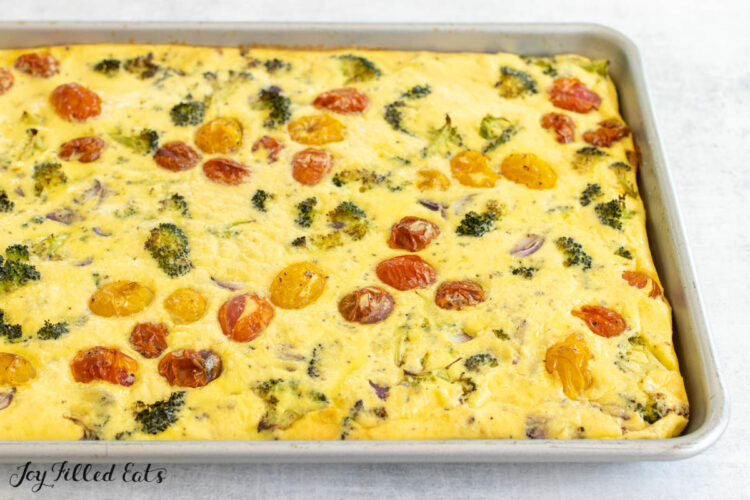 omelet baked on sheet pan