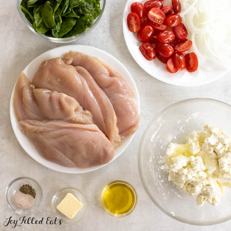 ingredients on plates