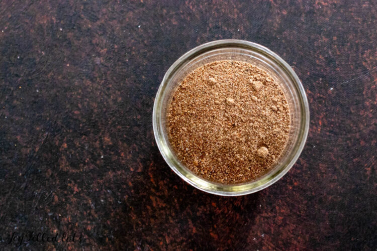 coffee rub in small mason jar from overhead