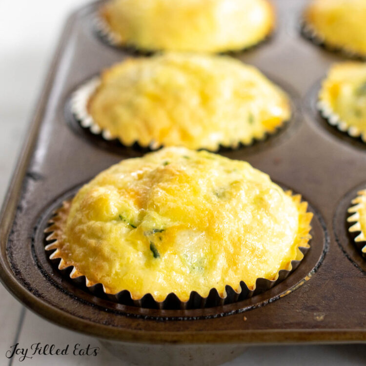 egg zucchini muffins in tin