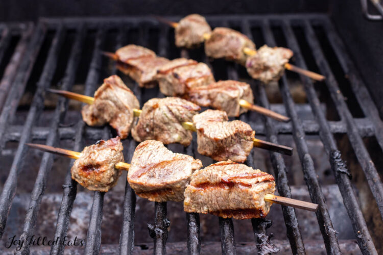 kebabs on grill