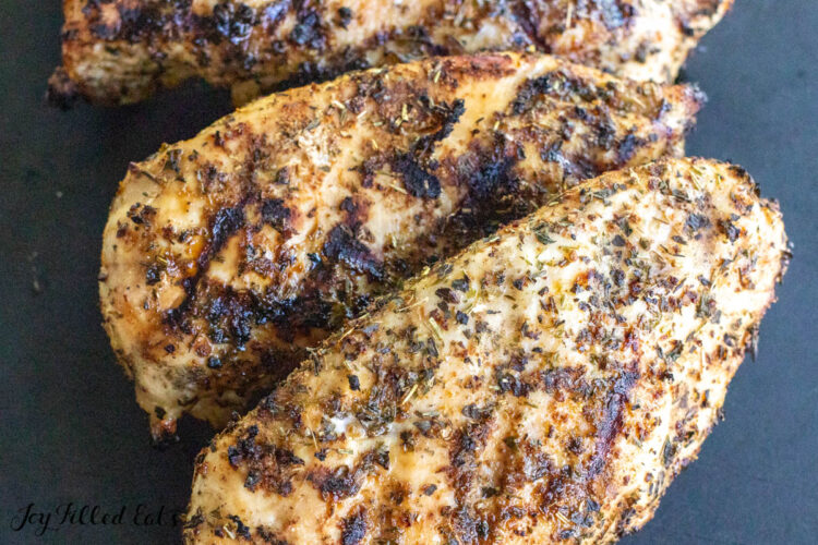 zesty italian seasoning on grilled chicken