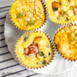 cottage cheese egg bites close up on small plate