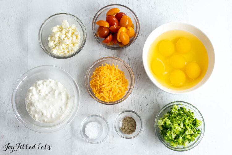 ingredients in bowls