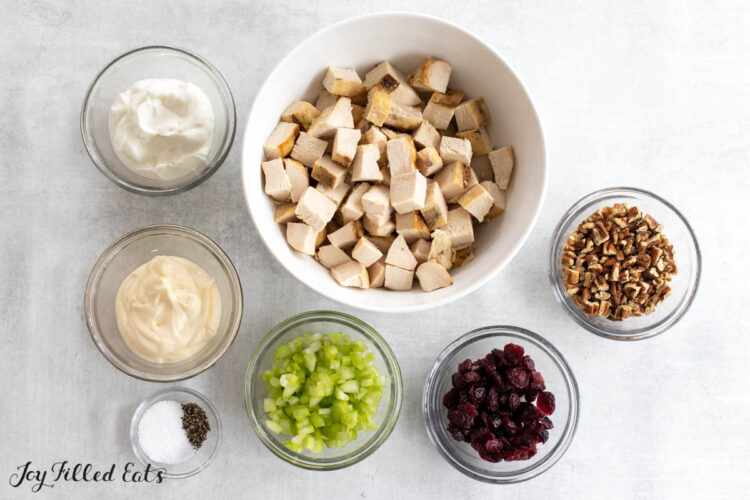 individual ingredients shown in small bowls