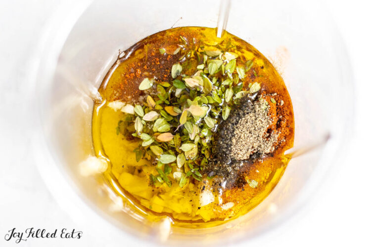 sauce ingredients in small blender