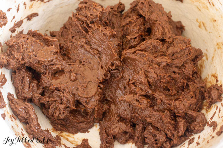 fluffy chocolate mixture in bowl