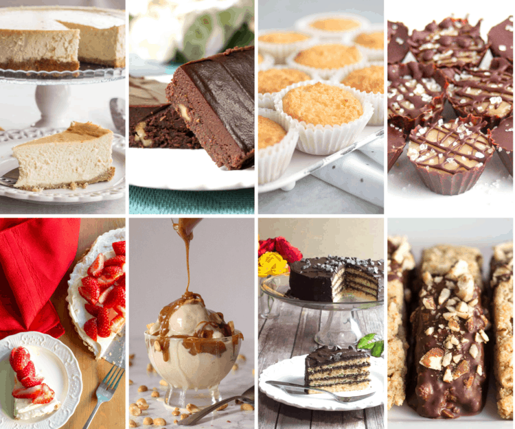 collage of low carb desserts
